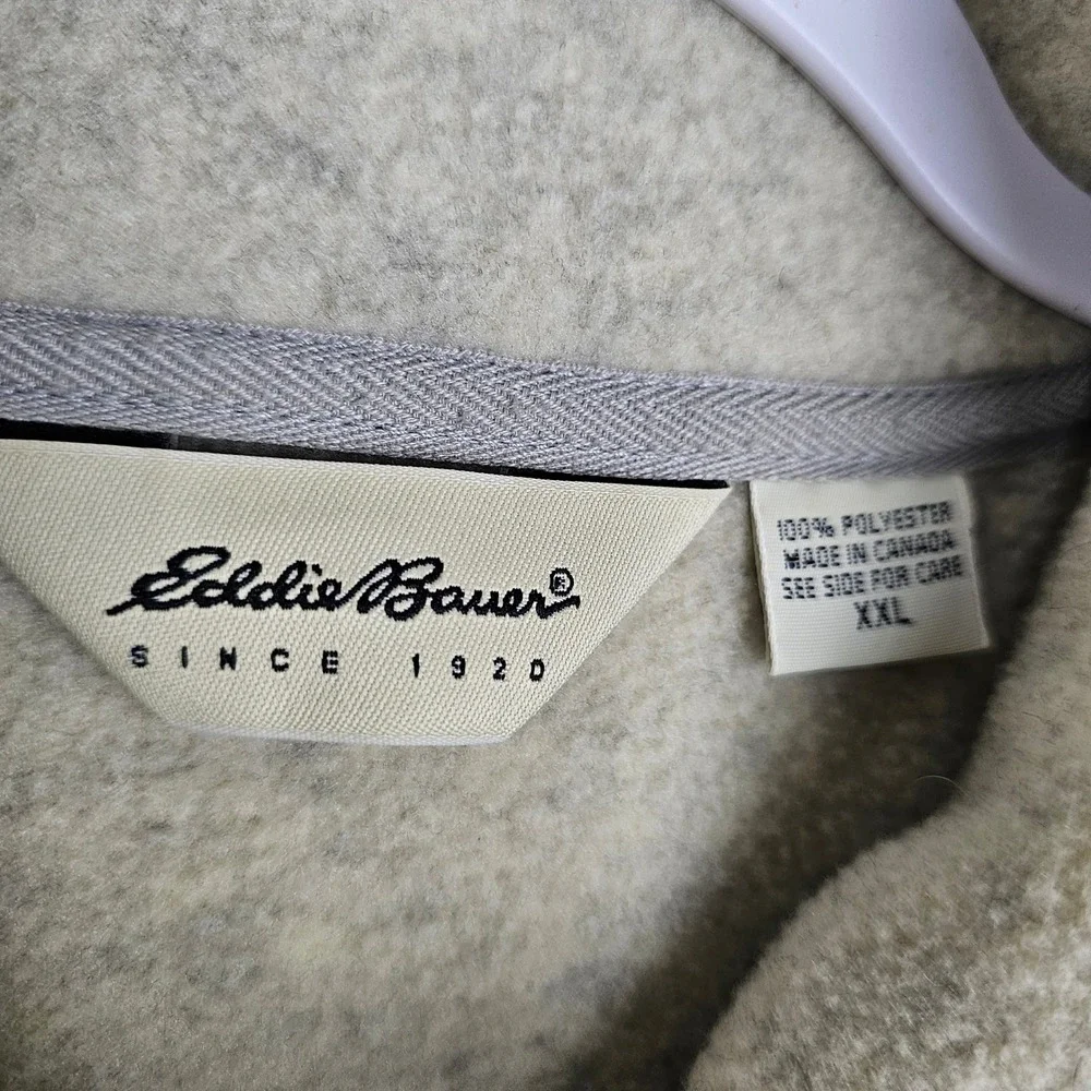 Eddie Bauer Vest Mens XXL Gray Polartec Fleece Full Zip Outdoor Gorpcore